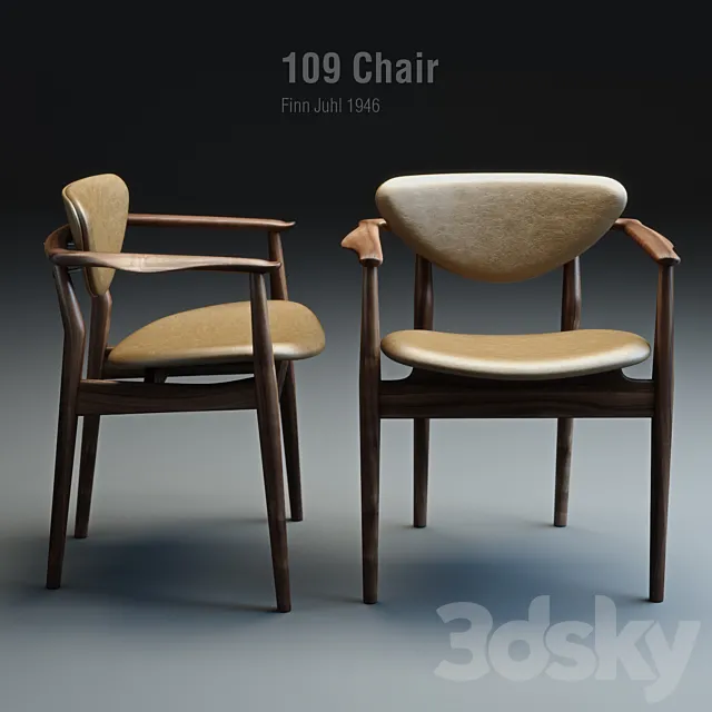 Finn Juhl 109 Chair 3DModel Finn Juhl 109 Chair 3DModel