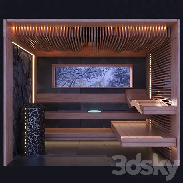 Finnish sauna 3D Model