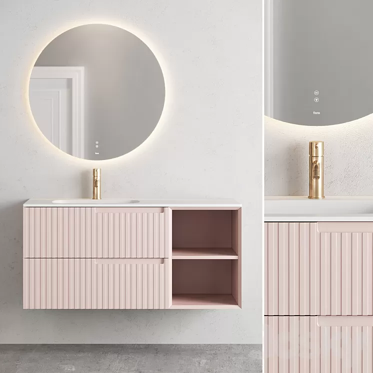 Fiora synergy vanity unit set 2 3D Model Fiora synergy vanity unit set 2 3D Model