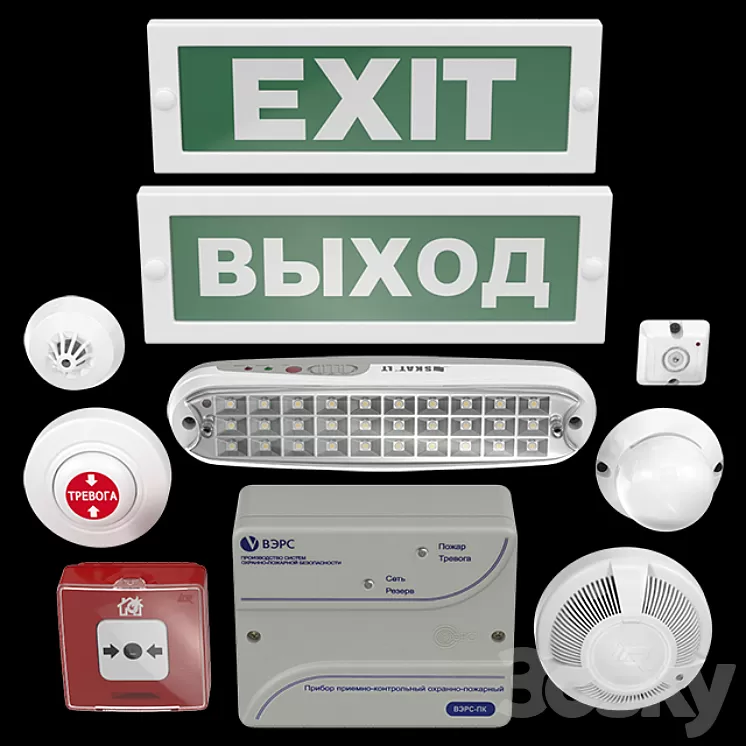 Fire alarm system 3D Model