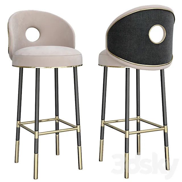 Fire – Bar chair fabric Luna 3DModel