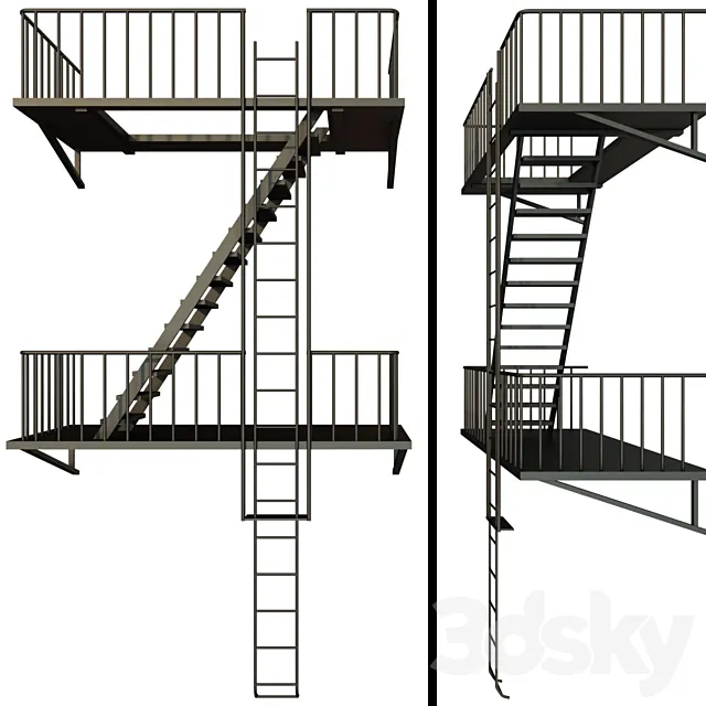 Fire escape 3D Model