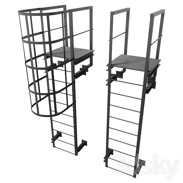 Fire escape type p1-1 p1-2 3D Model Fire escape type p1-1 p1-2 3D Model
