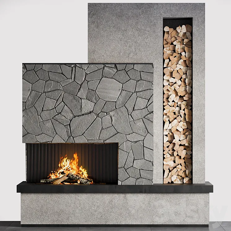 Fireplace 05 3D Model Free Download