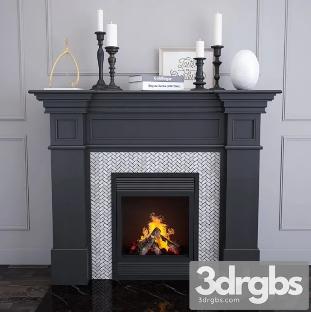 Fireplace 8 black edition 3D Model Download