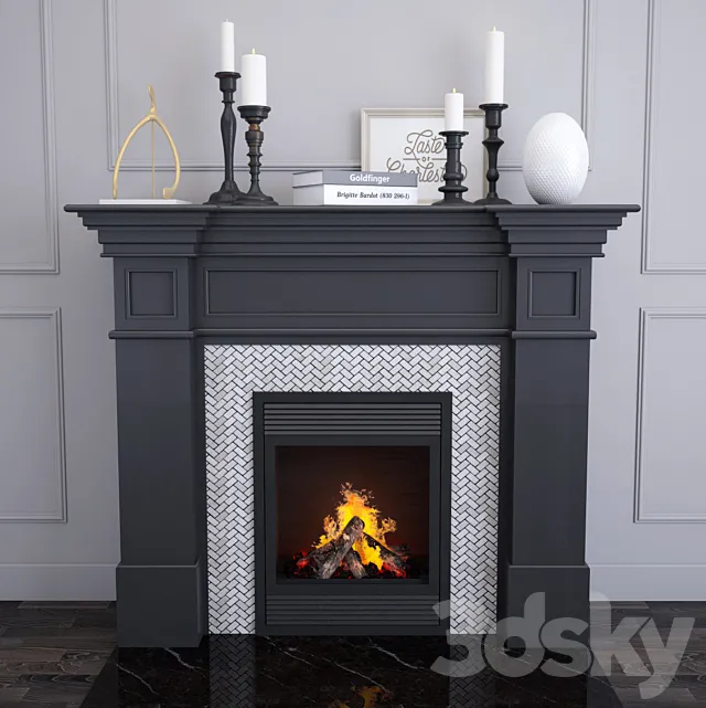 Fireplace 8 Black Edition 3D Model
