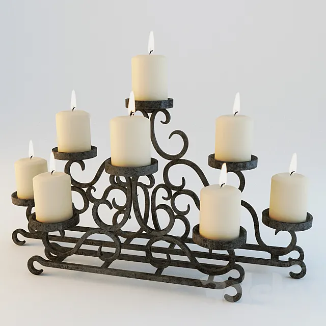 Fireplace a chandelier 3DModel Fireplace a chandelier 3DModel