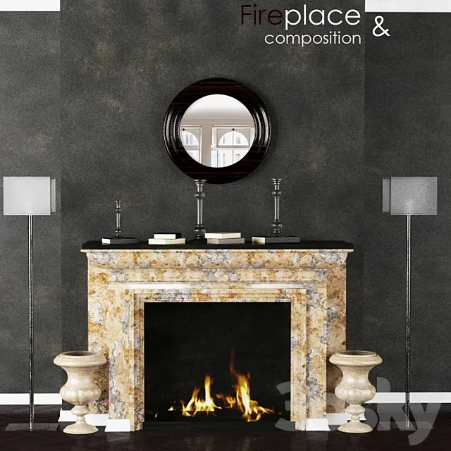 Fireplace and accessories 3DModel