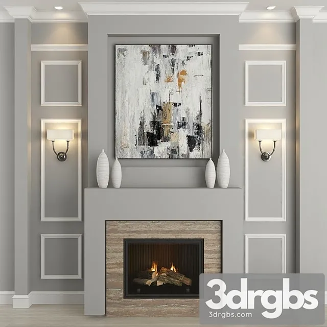 Fireplace and decor 18 3D Model Download