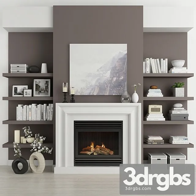 Fireplace and decor 19 3D Model Download