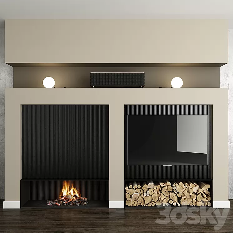 Fireplace and decor 27 3D Model