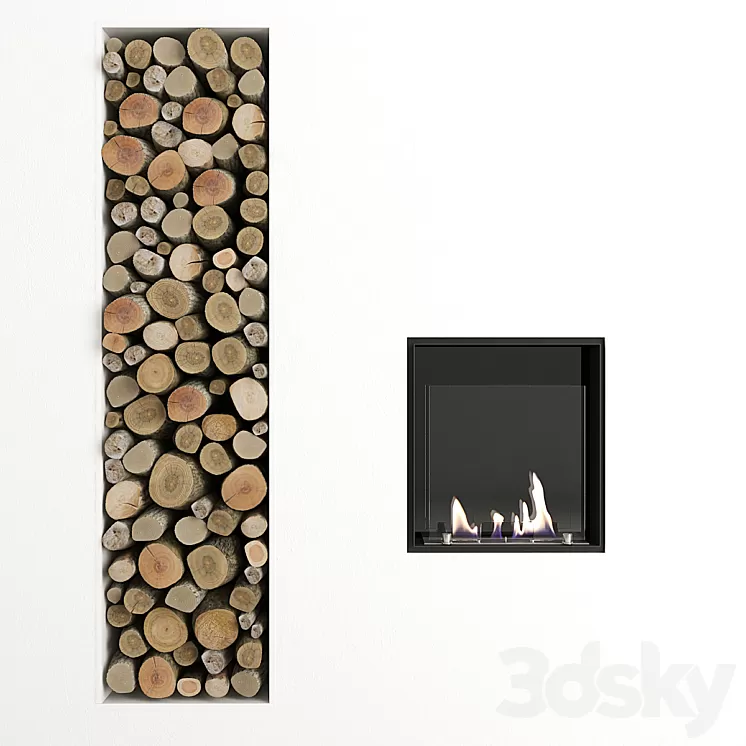Fireplace and decor by Antonio Lupi 3D Model