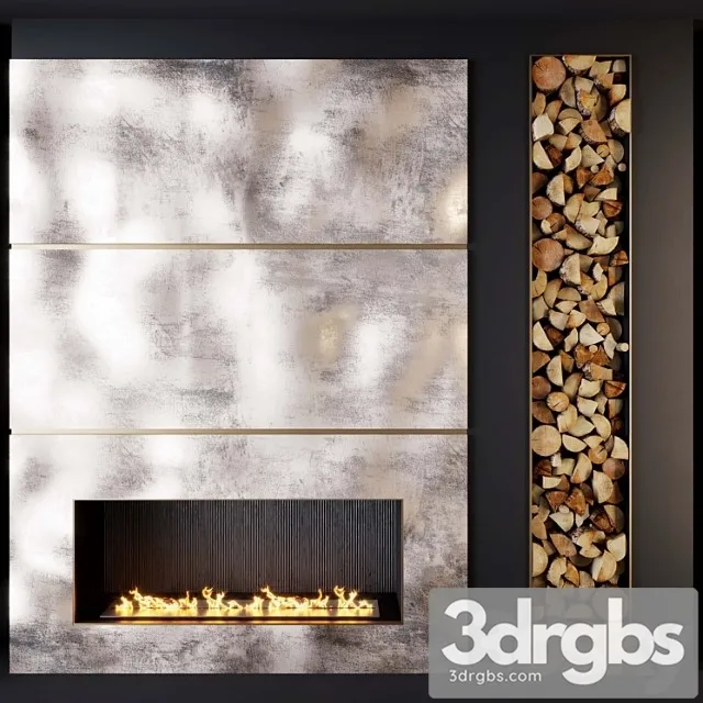 Fireplace and firewood 1 3D Model Download