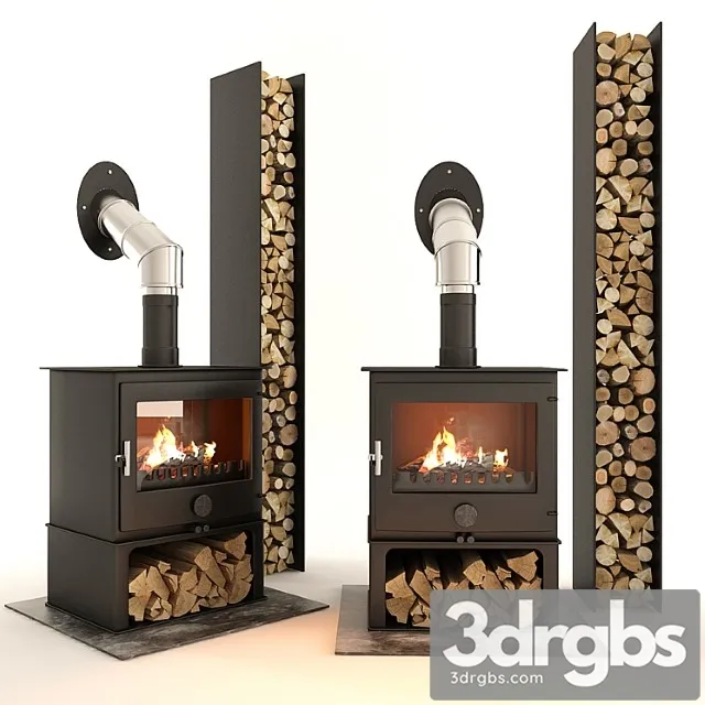 Fireplace and firewood 3D Model Download