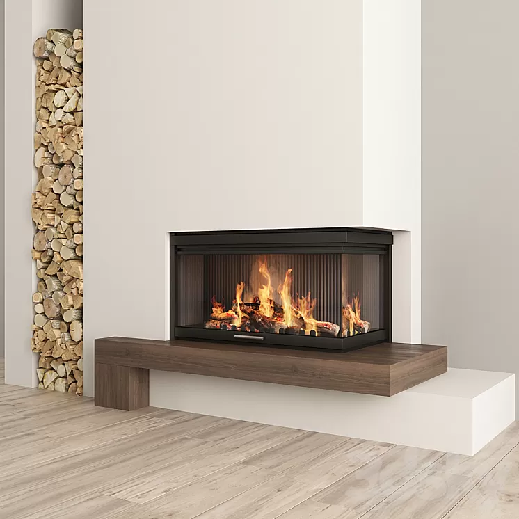 Fireplace and firewood2 3D Model