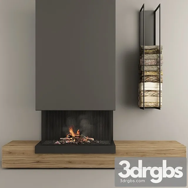 Fireplace and firewood3 3D Model Download