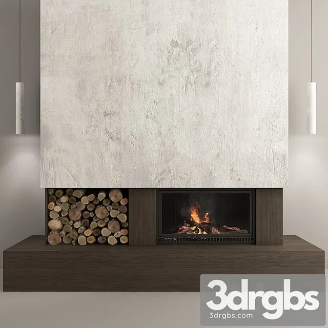 Fireplace and firewood4 3D Model Download