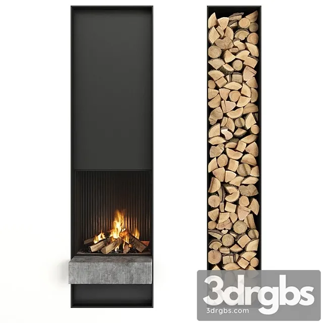 Fireplace and firewood_1 3D Model Download