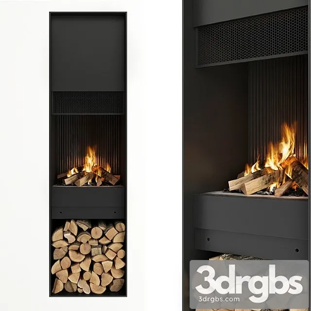 Fireplace and firewood_3 3D Model Download