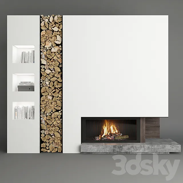 Fireplace and firewood_6 3DModel