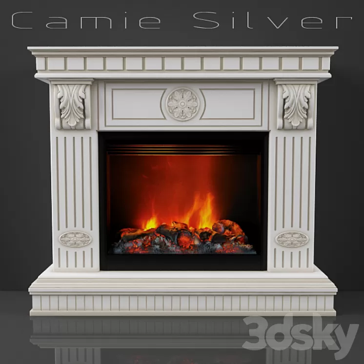Fireplace Camie Silver 3D Model