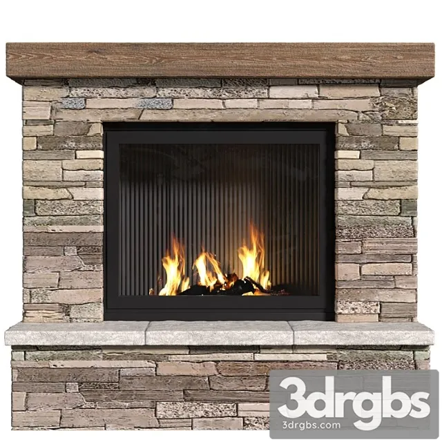 Fireplace In Country Style Rustic Farmhouse 3D Model Download