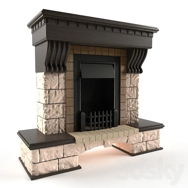 Fireplace kslassichesky 3DModel
