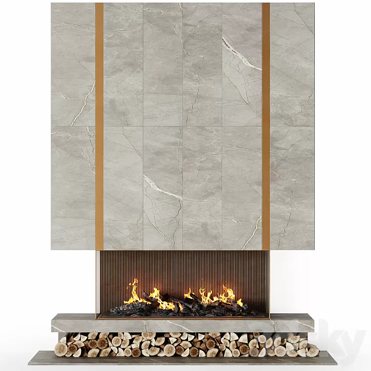 Fireplace modern 101 3D Model Free Download