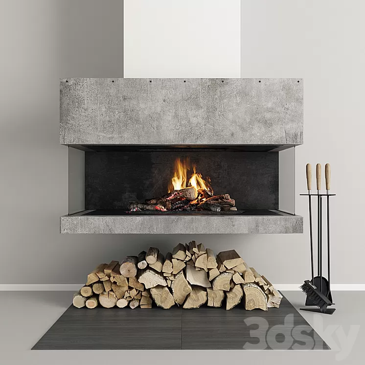Fireplace modern 33 3D Model