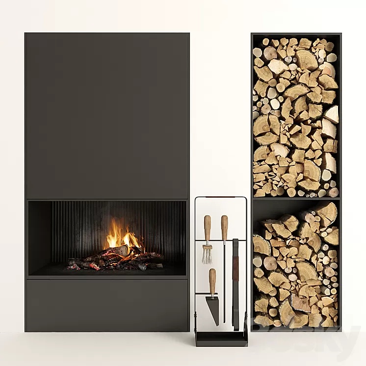 Fireplace modern 35 3D Model