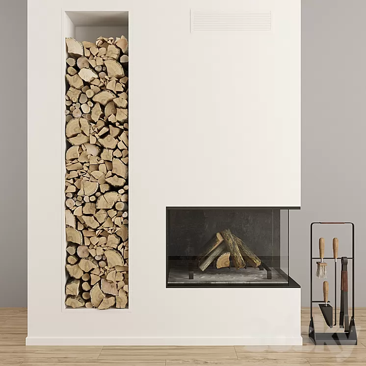 Fireplace modern 38 3D Model