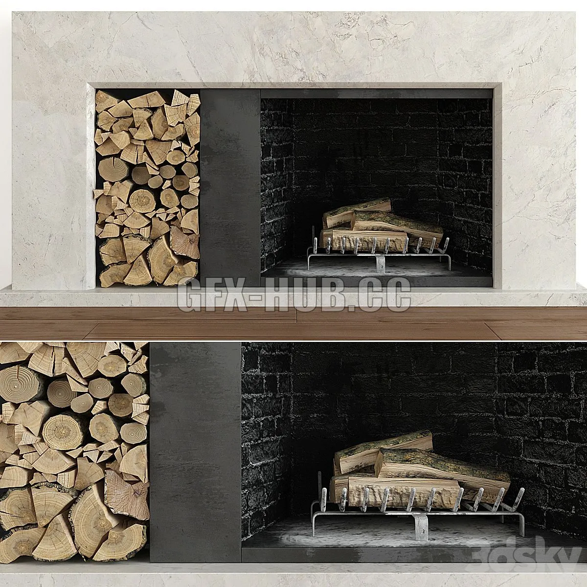 Fireplace modern 3D Model