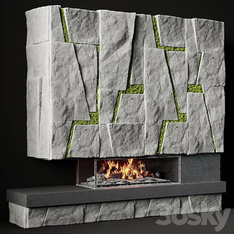 Fireplace modern 43 3D Model