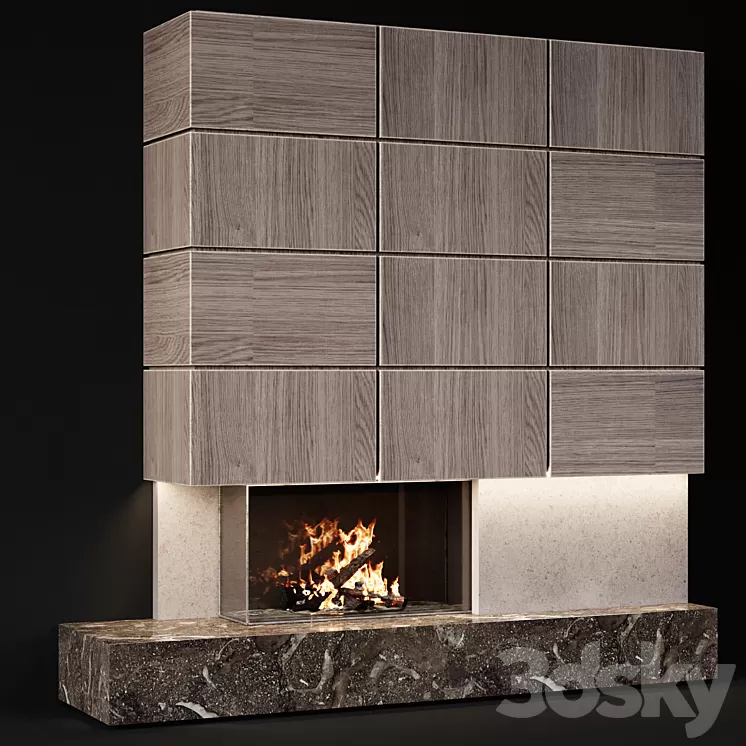 Fireplace modern 45 3D Model