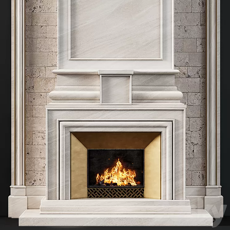 Fireplace modern 77 3D Model Free Download