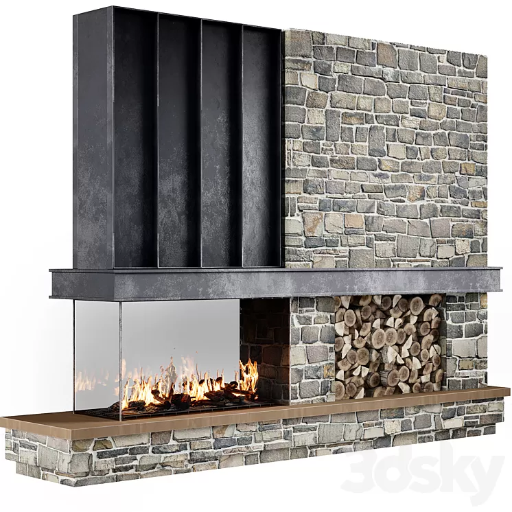 Fireplace modern 79 3D Model