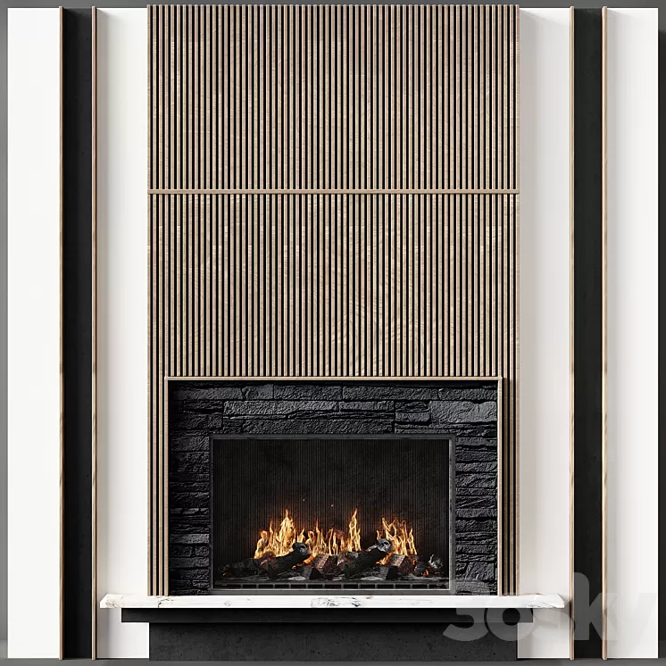 Fireplace modern 84 3D Model Free Download