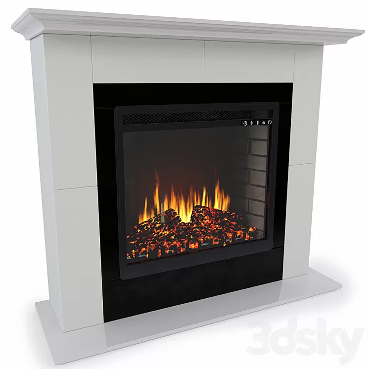 Fireplace Royal Flame Suite Alabaster with Fireplace Vision 23 Led Fx 3D Model