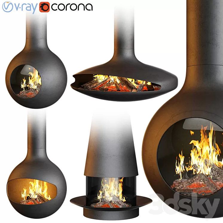 Fireplace set Focus Creation 2 3D Model
