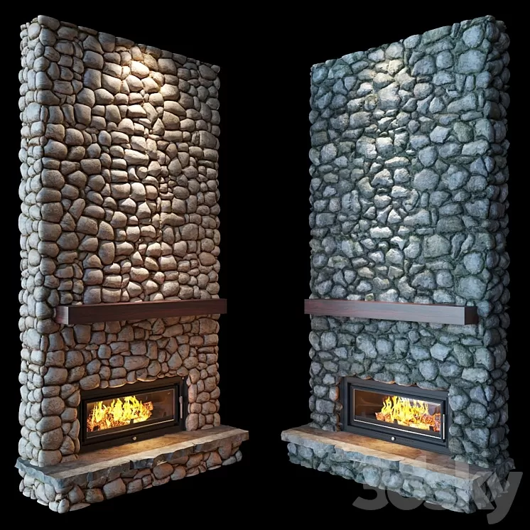 Fireplace (stone) 3D Model