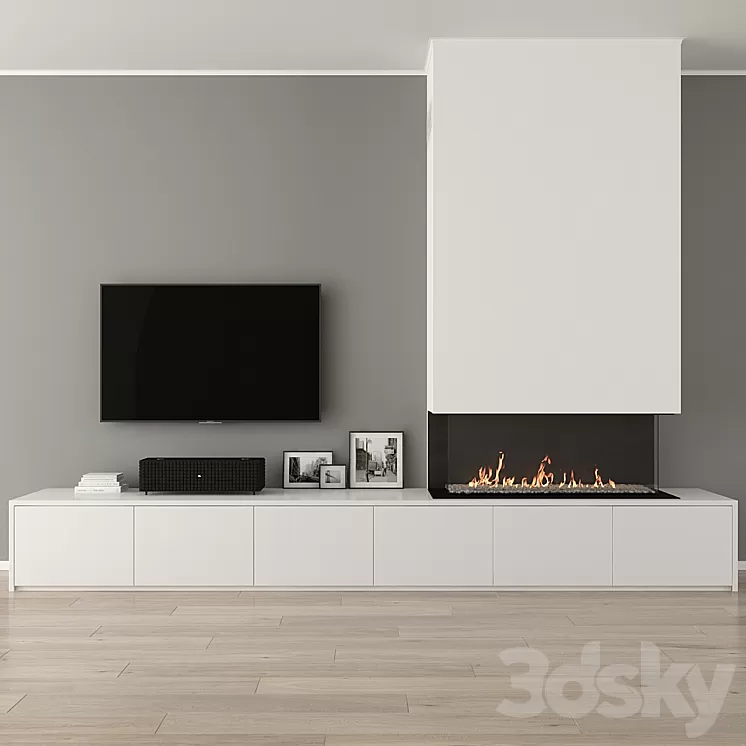 Fireplace with decor 31 3D Model