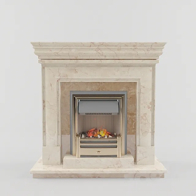Fireplace with electric furnace 3DModel