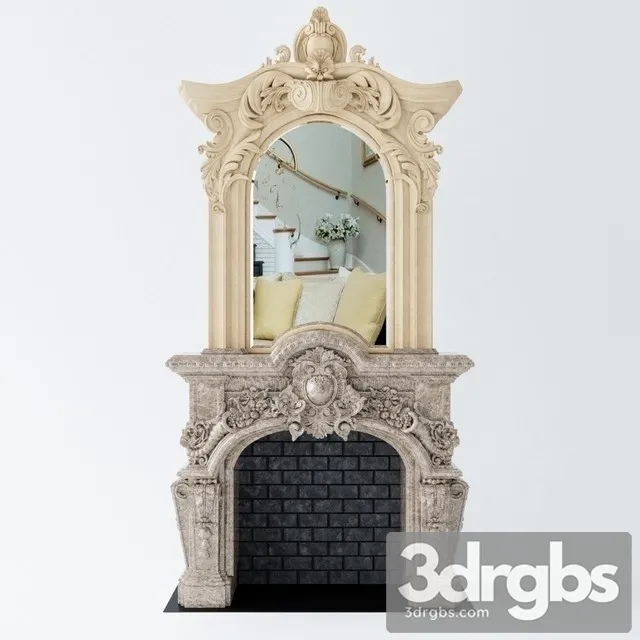 Fireplace With Mirror 3D Model Download