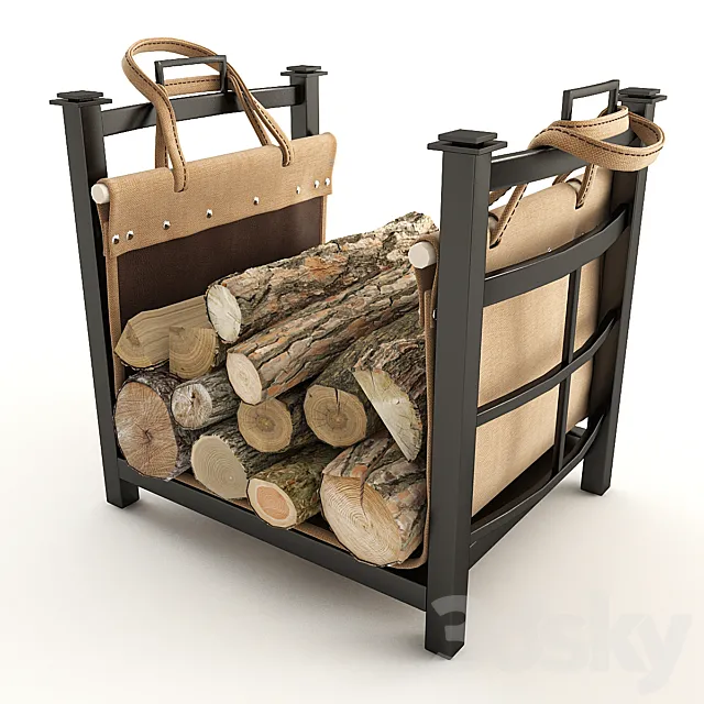 Firewood for fireplace 3D Model