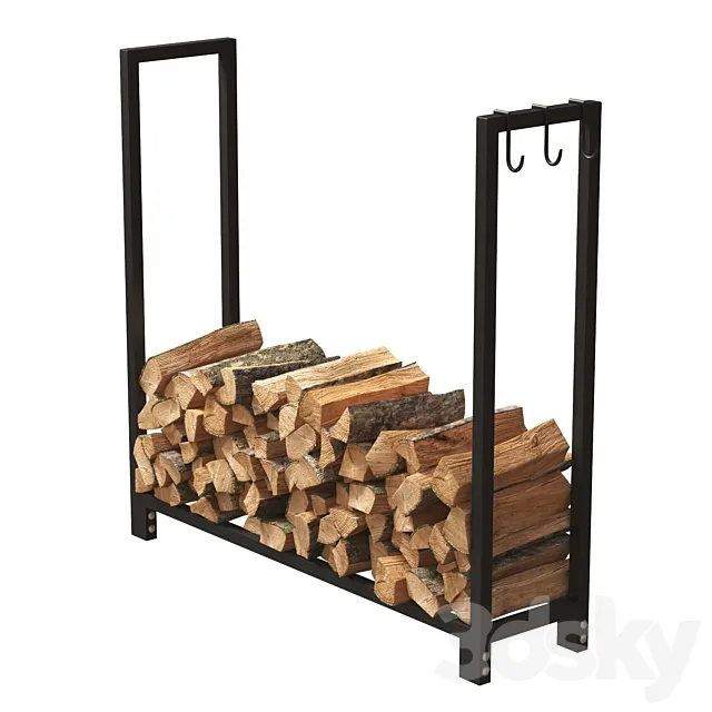 Firewood Storage Rack 2 3DModel