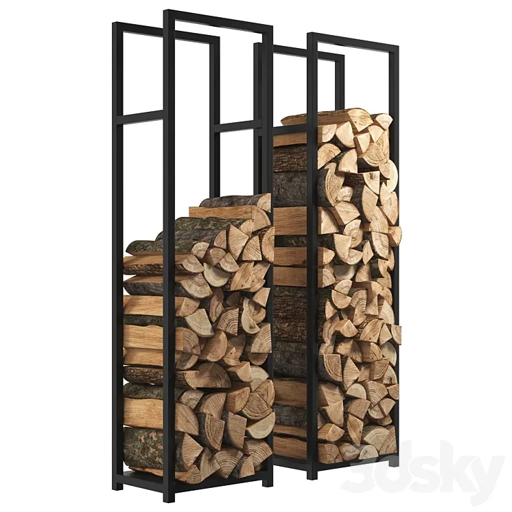 Firewood Storage-Rack-8 3D Model Free Download