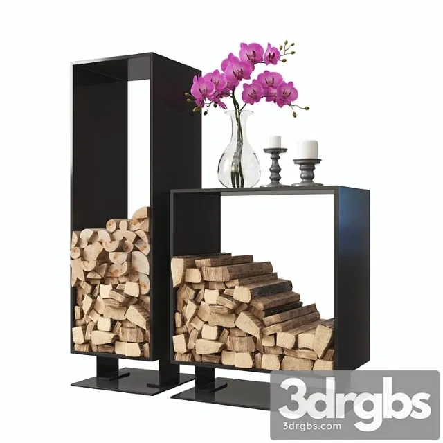 Firewood storage rack-set 3D Model Download
