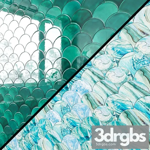 Fish Scale Tile 3D Model Download