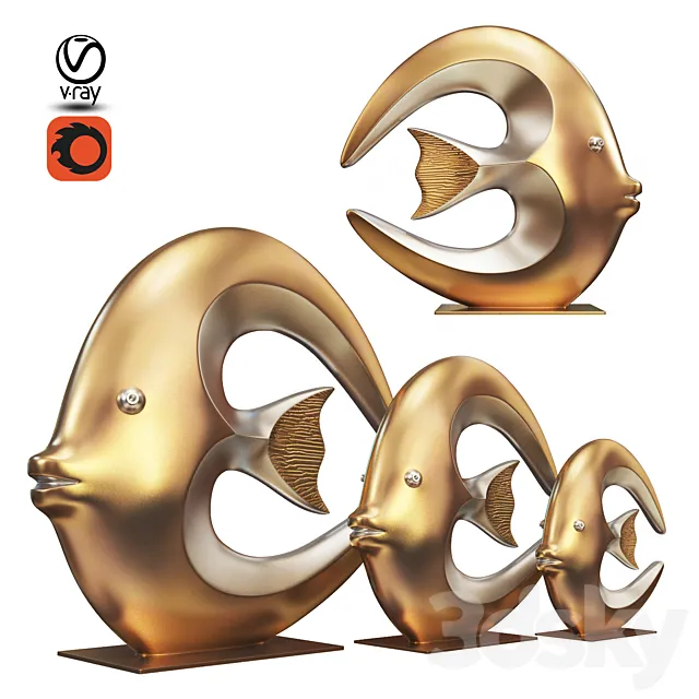 Fish statuette 3D Model
