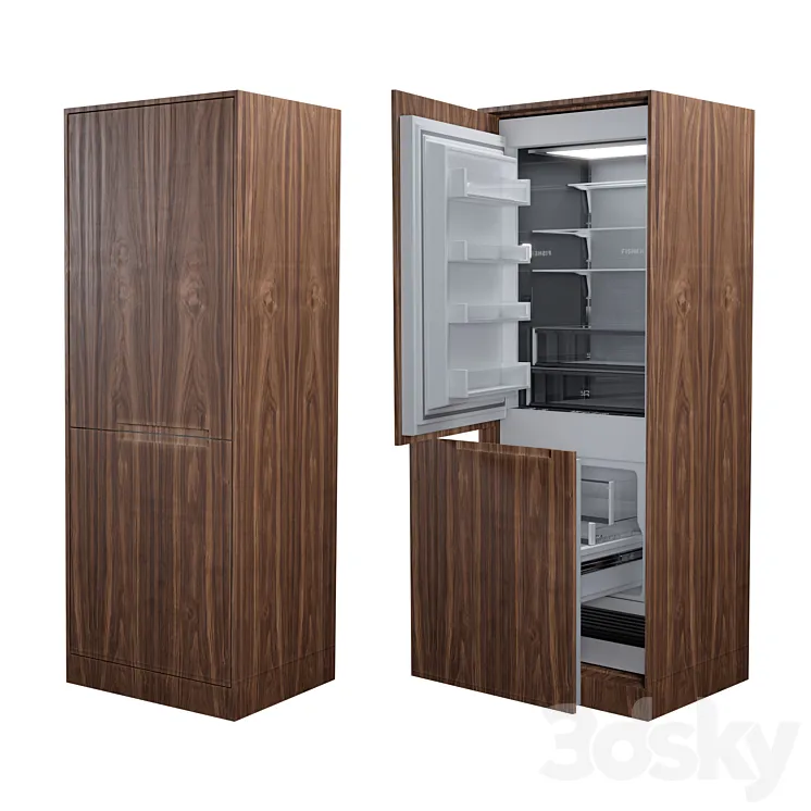 Fisher & Paykel Integrated Refrigerator Freezer 3D Model Free Download